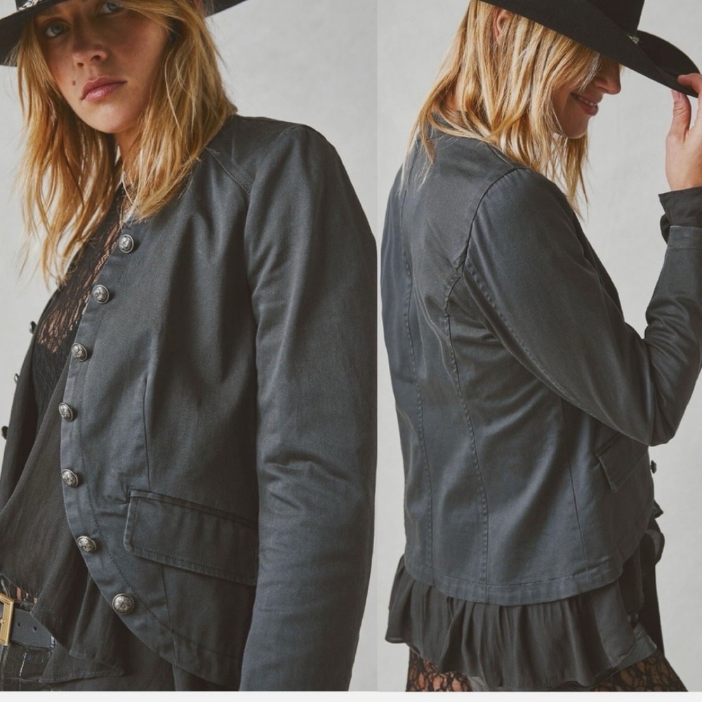 Free People Ruffles and Romance Military-Style Jacket - Picture 4 of 4